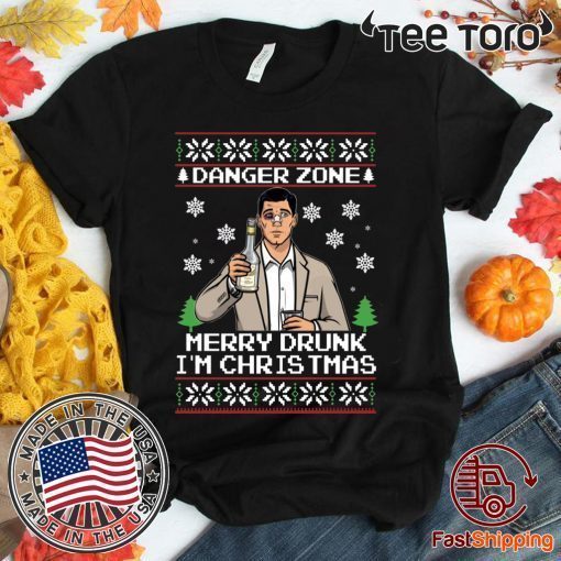 Archer Danger Zone Merry Drunk I’m Christmas Ugly Shirt