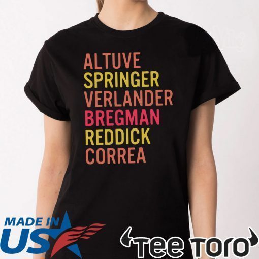 Altuve Springer Verlander Bregman Bregman Reddick Correa Astros 2020 T-Shirt