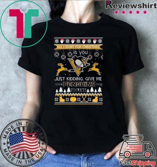 All I Want For Christmas Is You Pittsburgh Penguins Ice Hockey Ugly Christmas T-Shirt