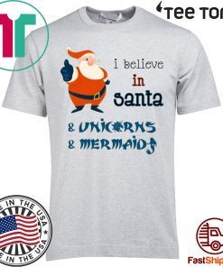 Believe In Santa Unicorn Mermaid Christmas For 2020 T-Shirt