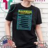 Bahamian Nutritional facts shirt