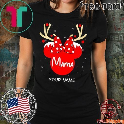 Custom Name Minnie Reindeer Mama Family Christmas 2020 t-shirt