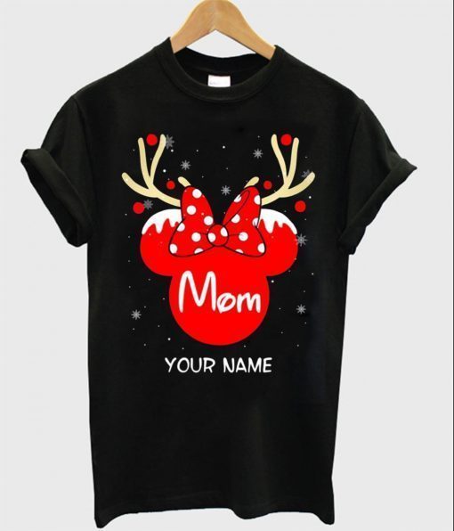 Custom Name Minnie Reindeer Mom Family Christmas Shirt Nice Gift
