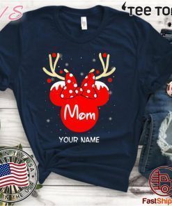 Custom Name Minnie Reindeer Mom Family Christmas Shirt Nice Gift