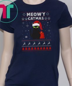 Meowy Christmas Ugly Crewneck Christmas Gift For Cat Lover 2020 T-Shirt