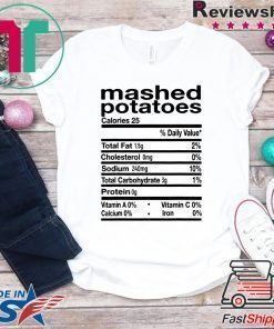 Mashed Potato Nutrition Thanksgiving Costume Unisex Tee Shirt