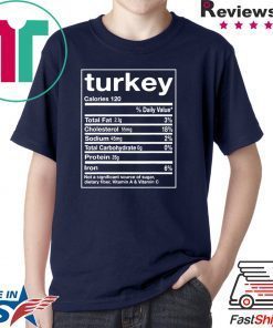 Funny Turkey Nutrition Facts Thanksgiving Matching T-Shirt