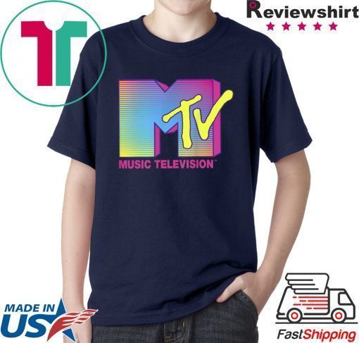 MTV Logo Fluorescent Colors Graphic Tee Shirts