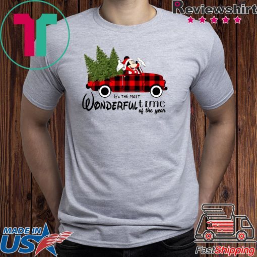 Red Car Mickey Christmas It’s The Most Wonderful Time Of The Year T-Shirt