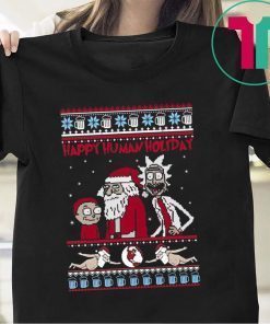 Rick Morty Happy Human holiday Christmas T-Shirt