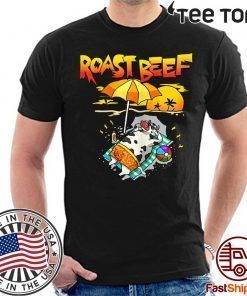 Roast Beef Cow On Beach Vacation Sun Tan Kids Men Women T-Shirt