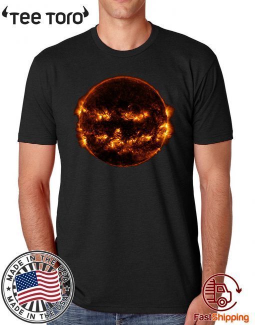 Sun smiles like a Halloween pumpkin in NASA 2020 T-Shirt