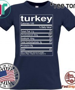 Turkey Nutrition Facts Thanksgiving Matching Shirts
