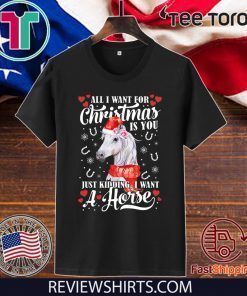 All I want for Christmas is you just kidding I want a horse 2020 T-Shirt