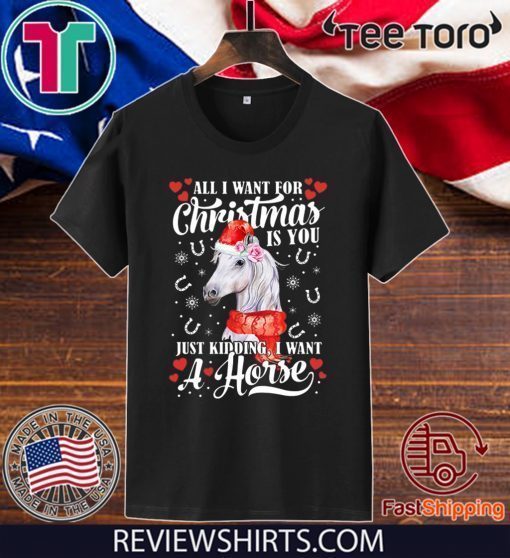 All I want for Christmas is you just kidding I want a horse 2020 T-Shirt