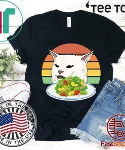 Angry women yelling at confused cat at dinner table meme Original T-Shirt