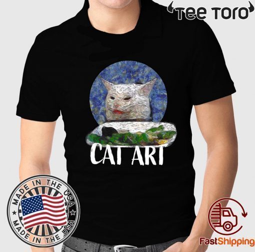 Angry yelling at confused cat at dinner table meme Classic T-Shirt