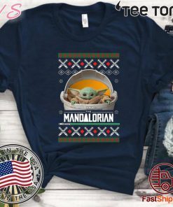 Baby Yoda ManDalorian Floating Christmas Tee Shirt