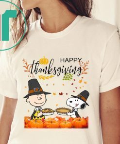 Charlie Brown And Snoopy Peanuts Happy Thanksgiving Tee Shirt
