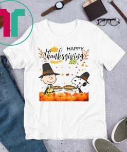 Charlie Brown And Snoopy Peanuts Happy Thanksgiving Tee Shirt