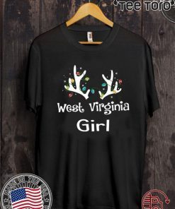 Christmas Reindeer West Virginia Girl Lovely Offcial T-Shirt