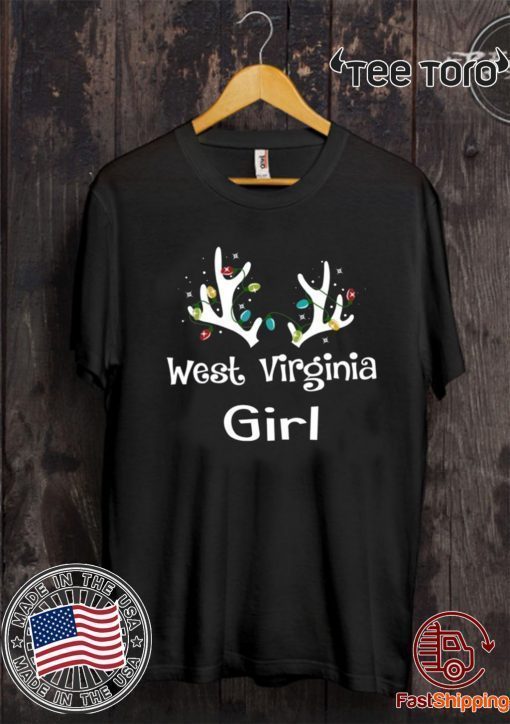 Christmas Reindeer West Virginia Girl Lovely Offcial T-Shirt