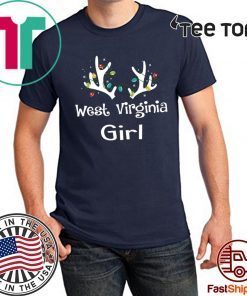 Christmas Reindeer West Virginia Girl Lovely Offcial T-Shirt