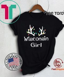 Christmas Reindeer Wisconsin Girl Shirt - Offcie Tee