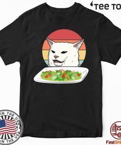 Confused Cat At Dinner Table Meme Funny Angry Women Yelling At Table Meme 2020 T-Shirt