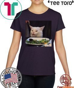 Dinner Table Cat Meme Funny Internet Yelling Confused Vintage T-Shirt