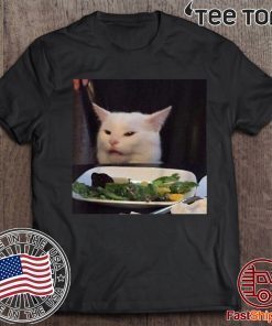 Dinner Table Cat Meme Funny Internet Yelling Confused Vintage T-Shirt