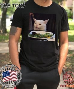 Dinner Table Cat Meme Funny Internet Yelling Confused Vintage T-Shirt