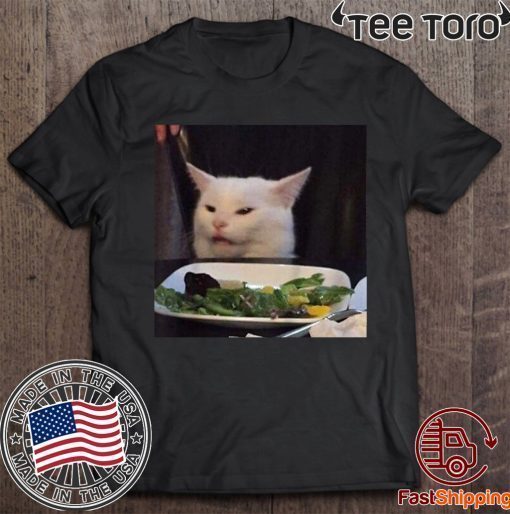 Dinner Table Cat Meme Funny Internet Yelling Confused Vintage T-Shirt