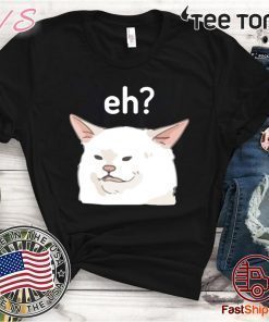 Eh? Confused Smudge Cat From Dank Meme Angry Woman Yelling At Cat Dinner Table Funny Meme Ugly Christmas Tee Shirt