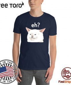 Eh? Confused Smudge Cat From Dank Meme Angry Woman Yelling At Cat Dinner Table Funny Meme Ugly Christmas Tee Shirt