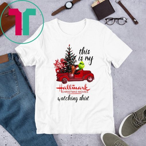 Grinch Driving Christmas Car This Is My Hallmark Christmas Movies Watching T-Shirt