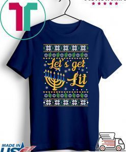 Hanukkah Let S Get Lit Christmas Tee Shirt