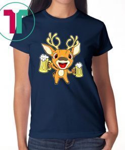 Happy Holidays Reindeer With Beer Christmas Party T-Shirt