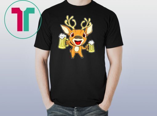 Happy Holidays Reindeer With Beer Christmas Party T-Shirt