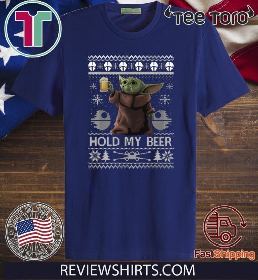 Hold My Beer Baby Yoda Merry Xmas T-Shirt