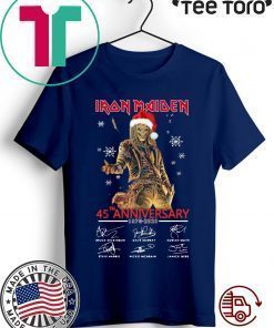 Iron Maiden Santa 45th anniversary 1975 2020 signatures Christmas T-Shirts