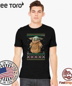 MENS WOMENS BABY YODA STAR WAR MANDALORIAN CHRISTMAS T-SHIRT