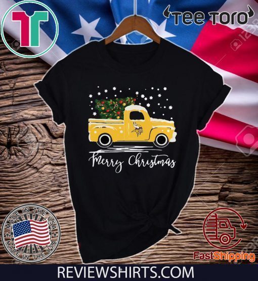 Minnesota Vikings pickup truck Merry Christmas Funny T-Shirt