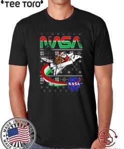 NASA Santa Rocket Ugly Xmas Tee Shirt