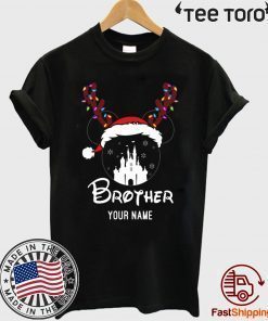 Personalized Mug Mickey Brother Disney Castle Christmas T-Shirt