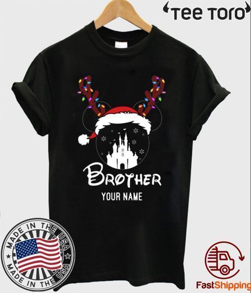 Personalized Mug Mickey Brother Disney Castle Christmas T-Shirt