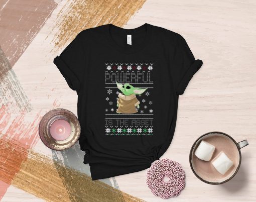 Powerful Is The Asset Baby Yoda Mandalorian Xmas Tee Shirt