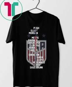 USA Women's Soccer Team Members Names T-Shirt World Cup Champions