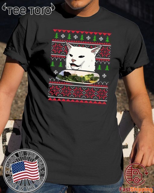 Yelling at a Cat Meme Ugly Merry Christmas T-Shirt