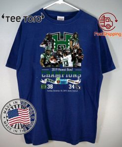 2019 Hawaii Bowl Champions Players Signatures For T-Shirt